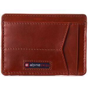Alpine Swiss Men RFID Safe Minimalist Front Pocket Wallet Small Slim Card Holder